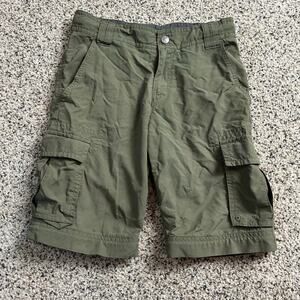 REI Boys Nylon Cargo Shorts Size Small 8 Green Adjustable Waist Outdoor
